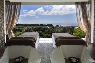 La vue depuis les tables de massage