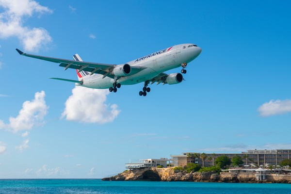 maho beach, avion air france, st. martin